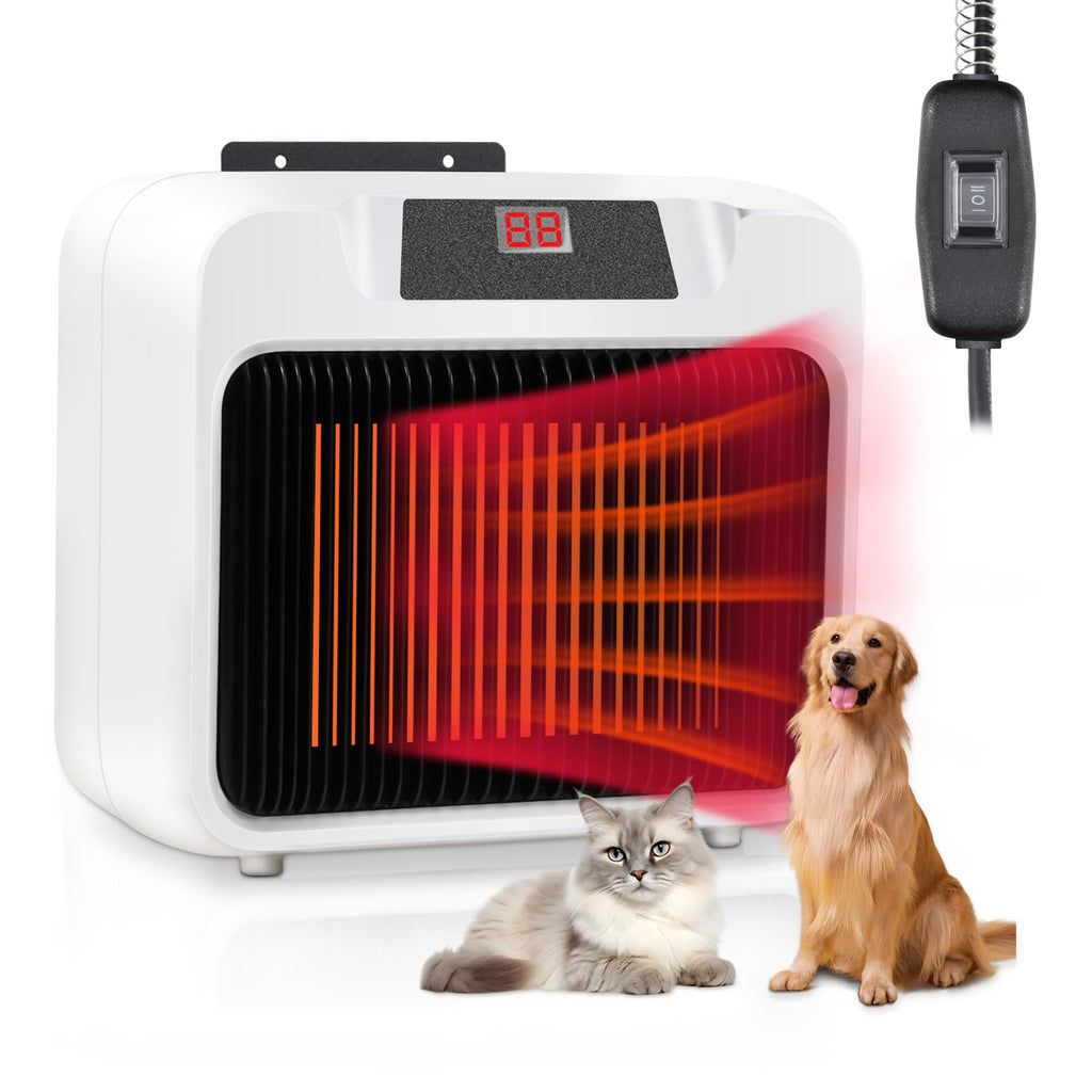 PETRFOH Dog House Heater with Smart Thermostat 300W/600W Chicken Coop Heater for Outdoor/Indoor Winter