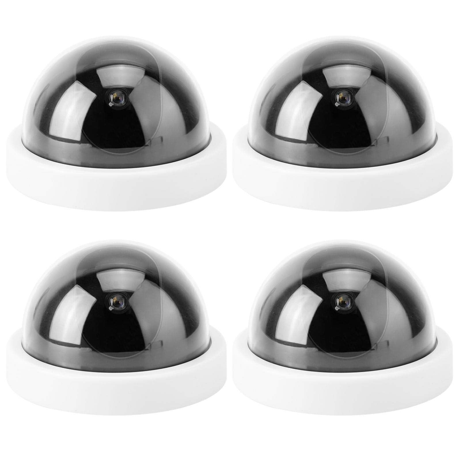 4-Pack Dummy Security Camera with LED Light (White)